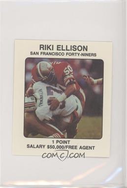 1989 NFL Franchise Game Player Cards - Board Game [Base] #_RIEL - Riki Ellison