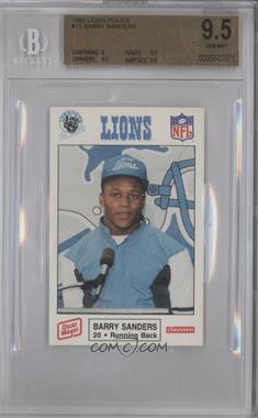 1989 Oscar Mayer Detroit Lions Police - [Base] #11 - Barry Sanders [BGS 9.5 GEM MINT]