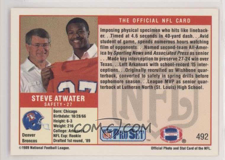 1989 Pro Set Base 492 Steve Atwater
