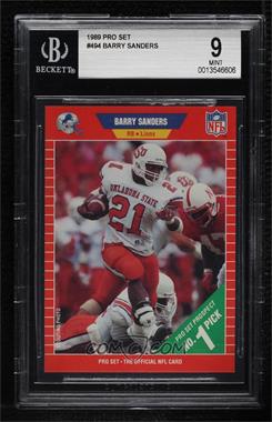 1989 Pro Set - [Base] #494 - Barry Sanders [BGS 9 MINT]