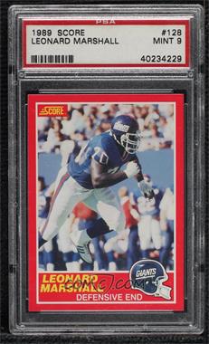 1989 Score - [Base] #128 - Leonard Marshall [PSA 9 MINT]