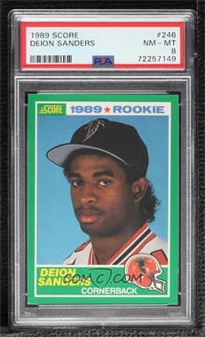 1989 Score - [Base] #246 - Deion Sanders [PSA 8 NM‑MT]