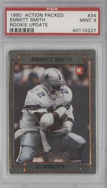 1990 Action Packed Rookie Update - [Base] #34 - Emmitt Smith [PSA 9 MINT]
