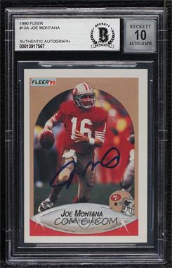 1990 Fleer - [Base] #10.1 - Joe Montana (TD'S and YDS are switched) [BAS BGS Authentic]