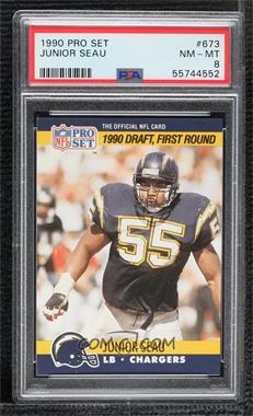 1990 Pro Set - [Base] #673 - Draft - Junior Seau [PSA 8 NM‑MT]