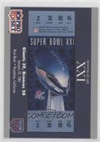 Super Bowl XXI Ticket