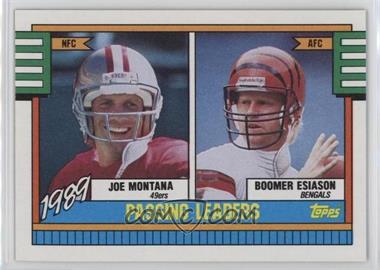 1990 Topps - [Base] #229 - 1989 Passing Leaders (Joe Montana, Boomer Esiason) (With Hashmarks)