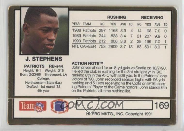 1991 Action Packed Base 169 John Stephens 1991 Action Packed Base 169 John Stephens
