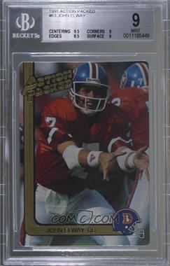 1991 Action Packed - [Base] #63 - John Elway [BGS 9 MINT]