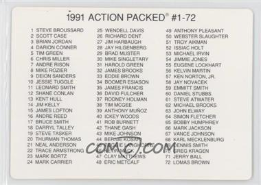 1991 Action Packed - Checklists #_CHEC.1 - #1-72