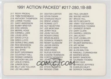 1991 Action Packed - Checklists #_CHEC.4 - #217-280, 1B-8B