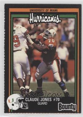 1991 Bounty Miami Hurricanes - [Base] #_CLJO - Claude Jones