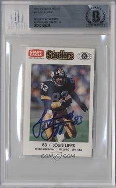 1991 Giant Eagle Pittsburgh Steelers Police - [Base] #83 - Louis Lipps [BAS BGS Authentic]