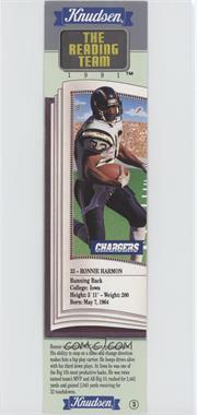 1991 Knudsen The Reading Team Bookmarks - [Base] #33 - Ronnie Harmon