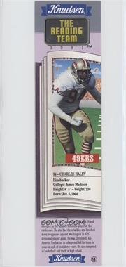 1991 Knudsen The Reading Team Bookmarks - [Base] #94 - Charles Haley