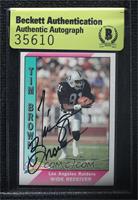 Tim Brown (Wide Receiver on Back) [BAS Beckett Auth Sticker]