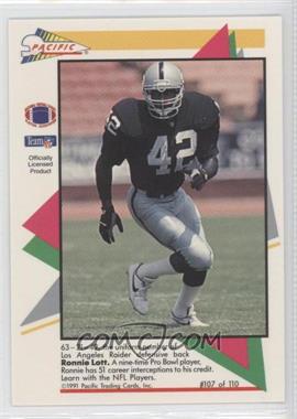 1991 Pacific Flash Cards - [Base] #107 - Ronnie Lott