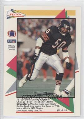 1991 Pacific Flash Cards - [Base] #16 - Mike Singletary