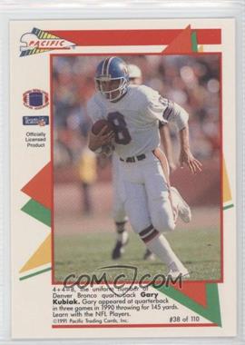 1991 Pacific Flash Cards - [Base] #38 - Gary Kubiak