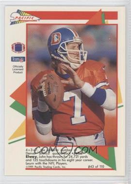 1991 Pacific Flash Cards - [Base] #43 - John Elway