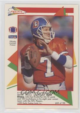 1991 Pacific Flash Cards - [Base] #43 - John Elway