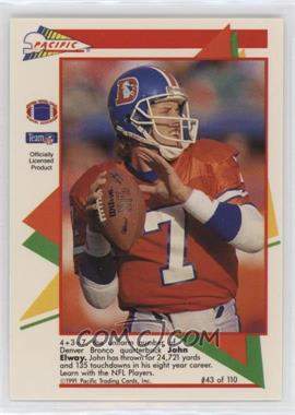 1991 Pacific Flash Cards - [Base] #43 - John Elway