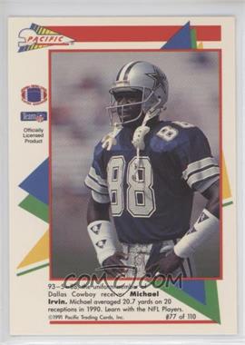 1991 Pacific Flash Cards - [Base] #77 - Michael Irvin [EX to NM]