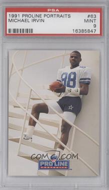 1991 Pro Line Portraits - [Base] #63 - Michael Irvin [PSA 9 MINT]