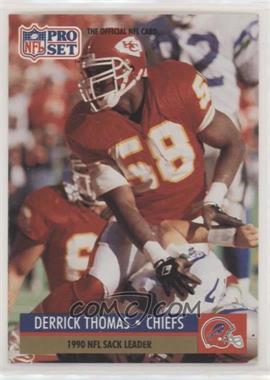 1991 Pro Set - [Base] #19.1 - League Leader - Derrick Thomas (Buffalo Bills Helmet on Front)