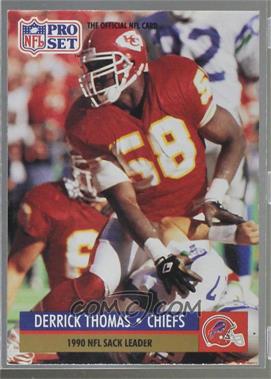 1991 Pro Set - [Base] #19.1 - League Leader - Derrick Thomas (Buffalo Bills Helmet on Front) [Noted]