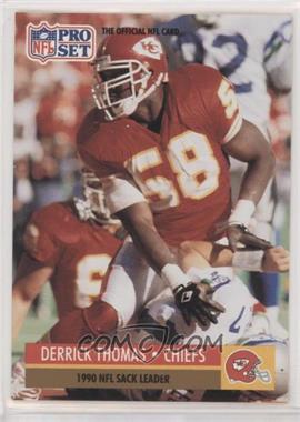 1991 Pro Set - [Base] #19.2 - League Leader - Derrick Thomas (Kansas City Chiefs Helmet on Front)