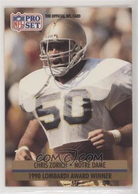 1991 Pro Set - [Base] #33.1 - Award Winner - Chris Zorich (Cream box on back) [EX to NM]