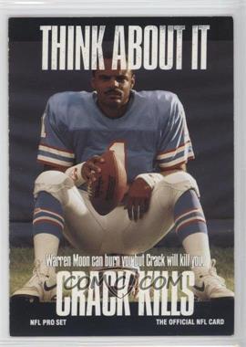 1991 Pro Set - [Base] #370.1 - Think About It - Warren Moon (Small Text on Back) [Noted]