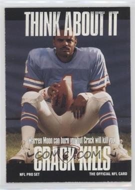 1991 Pro Set - [Base] #370.2 - Think About It - Warren Moon (Large Text on Back) [EX to NM]