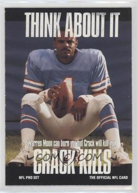 1991 Pro Set - [Base] #370.2 - Think About It - Warren Moon (Large Text on Back) [EX to NM]