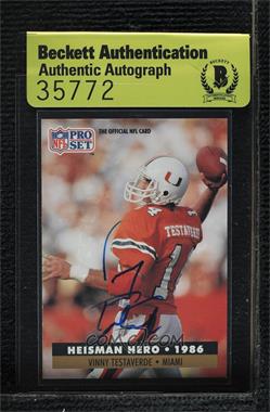 1991 Pro Set - [Base] #41 - Heisman Hero - Vinny Testaverde [BAS Beckett Auth Sticker]