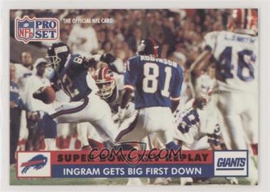 1991 Pro Set - [Base] #50 - Super Bowl XXV Replay - Ingram Gets Big First Down