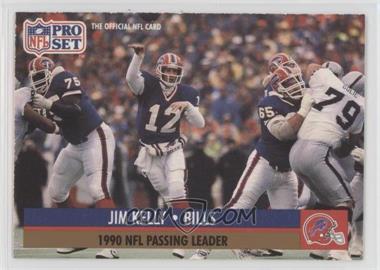 1991 Pro Set - [Base] #8.3 - League Leader - Jim Kelly (Slight ghost image of NFLPA logo) [Noted]
