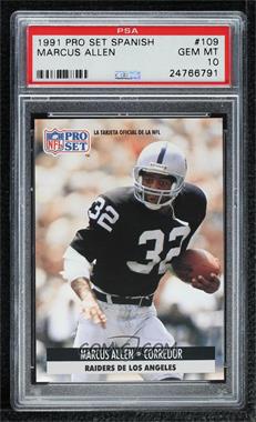 1991 Pro Set Spanish - [Base] #109 - Marcus Allen [PSA 10 GEM MT]