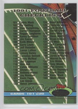 1991 Topps Stadium Club - [Base] #497 - Checklist