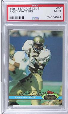 1991 Topps Stadium Club - [Base] #60 - Ricky Watters [PSA 9 MINT]