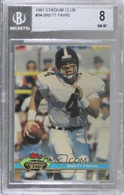 1991 Topps Stadium Club - [Base] #94 - Brett Favre [BGS 8 NM‑MT]