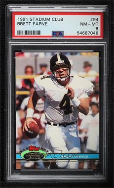 1991 Topps Stadium Club - [Base] #94 - Brett Favre [PSA 8 NM‑MT]