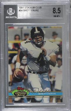 1991 Topps Stadium Club - [Base] #94 - Brett Favre [BGS 8.5 NM‑MT+]