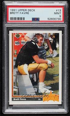 1991 Upper Deck - [Base] #13 - Brett Favre [PSA 9 MINT]