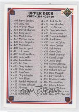1991 Upper Deck - [Base] #500 - Checklist
