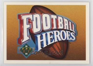 1991 Upper Deck - Football Heroes - Joe Namath #_HEAD - Header Card