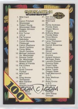 1991 Wild Card Draft - [Base] - 100 Stripe #157 - Checklist