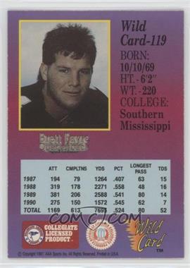 1991 Wild Card Draft - [Base] #119 - Brett Favre