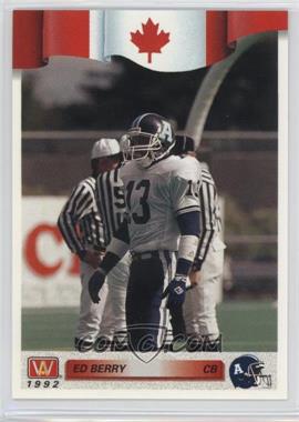1992 All World CFL - [Base] #163 - Ed Berry